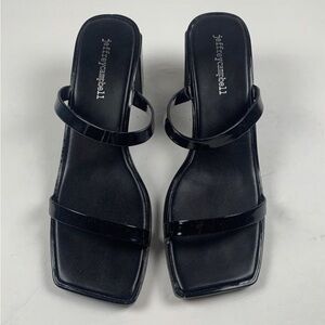 90s jelly sandal Jeffery Campbell Double Strap Black Block Jamm Jelly Slide